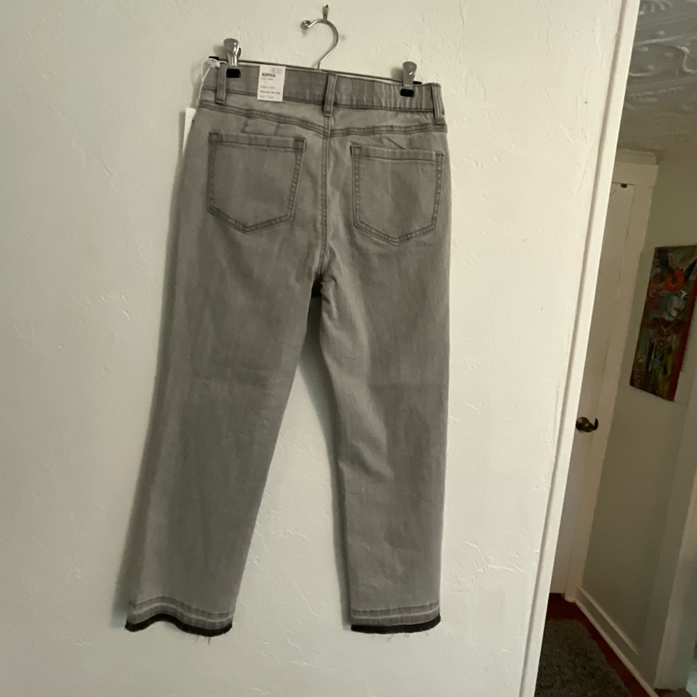 Tribal Jeans Sophia Micro Flare Crop Grey Shadow Mist Size 9 - Picture 2 of 8
